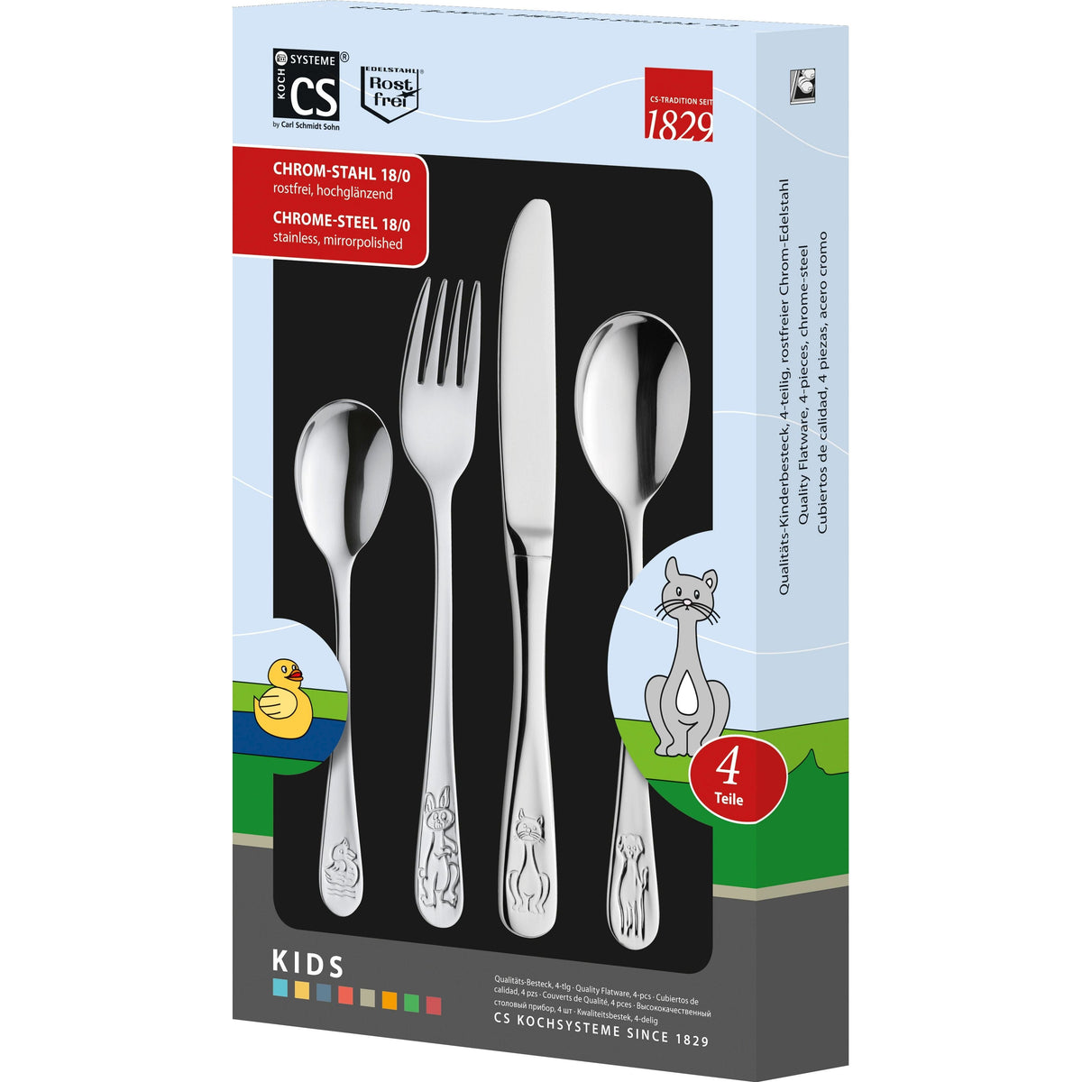 Kids Stainless Steel Cutlery Set - 4 Pieces