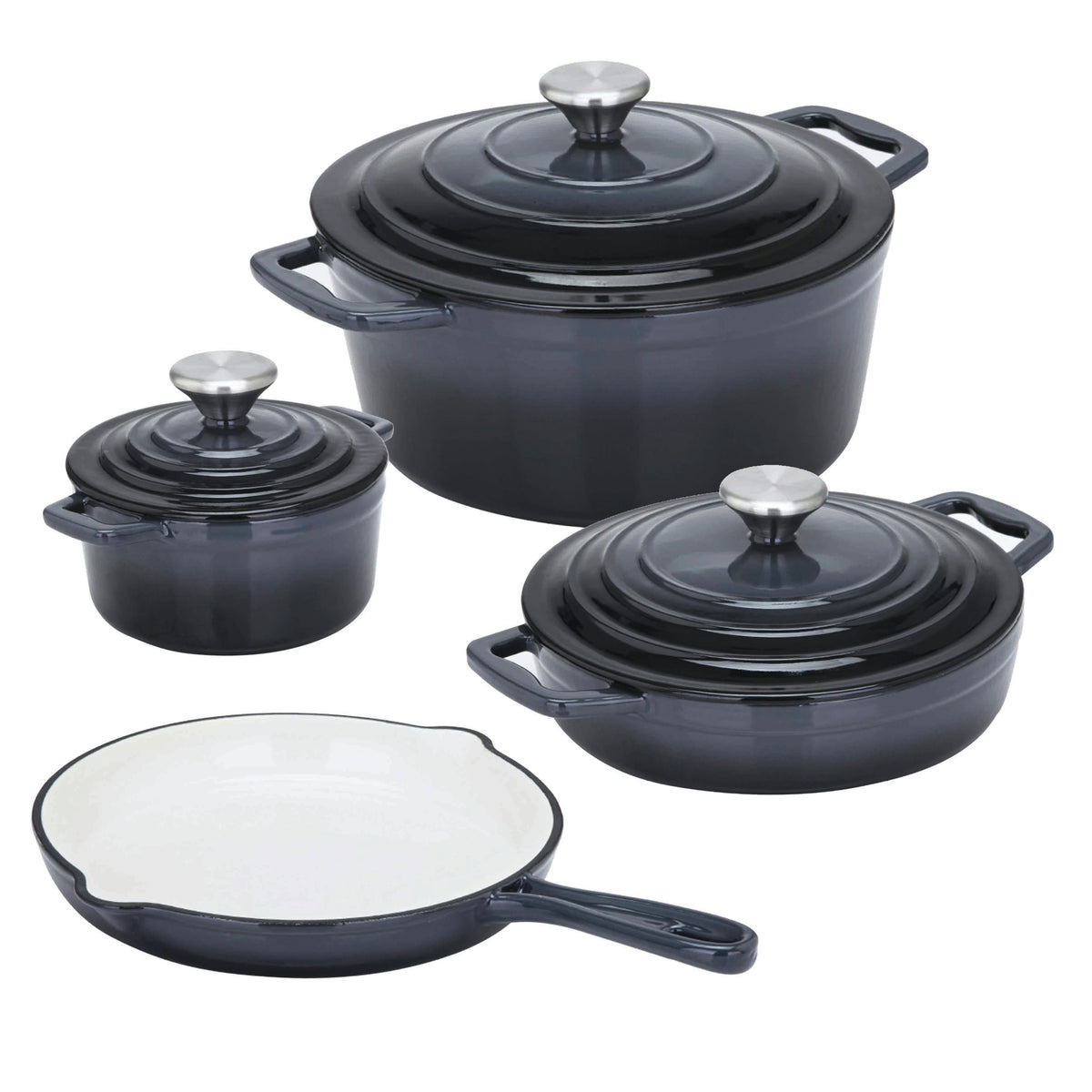 Xanten 4pcs Cast Iron Casserole Set - Black