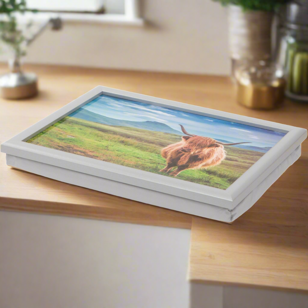 Stood Up Highland Cow Lap Tray