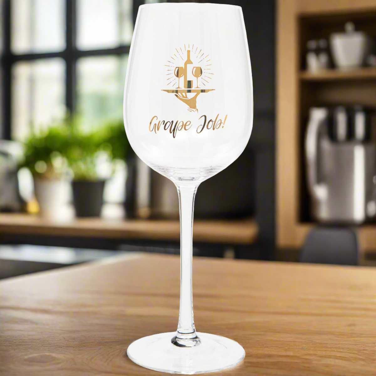 &#39;Grape Job&#39; Wine Glass