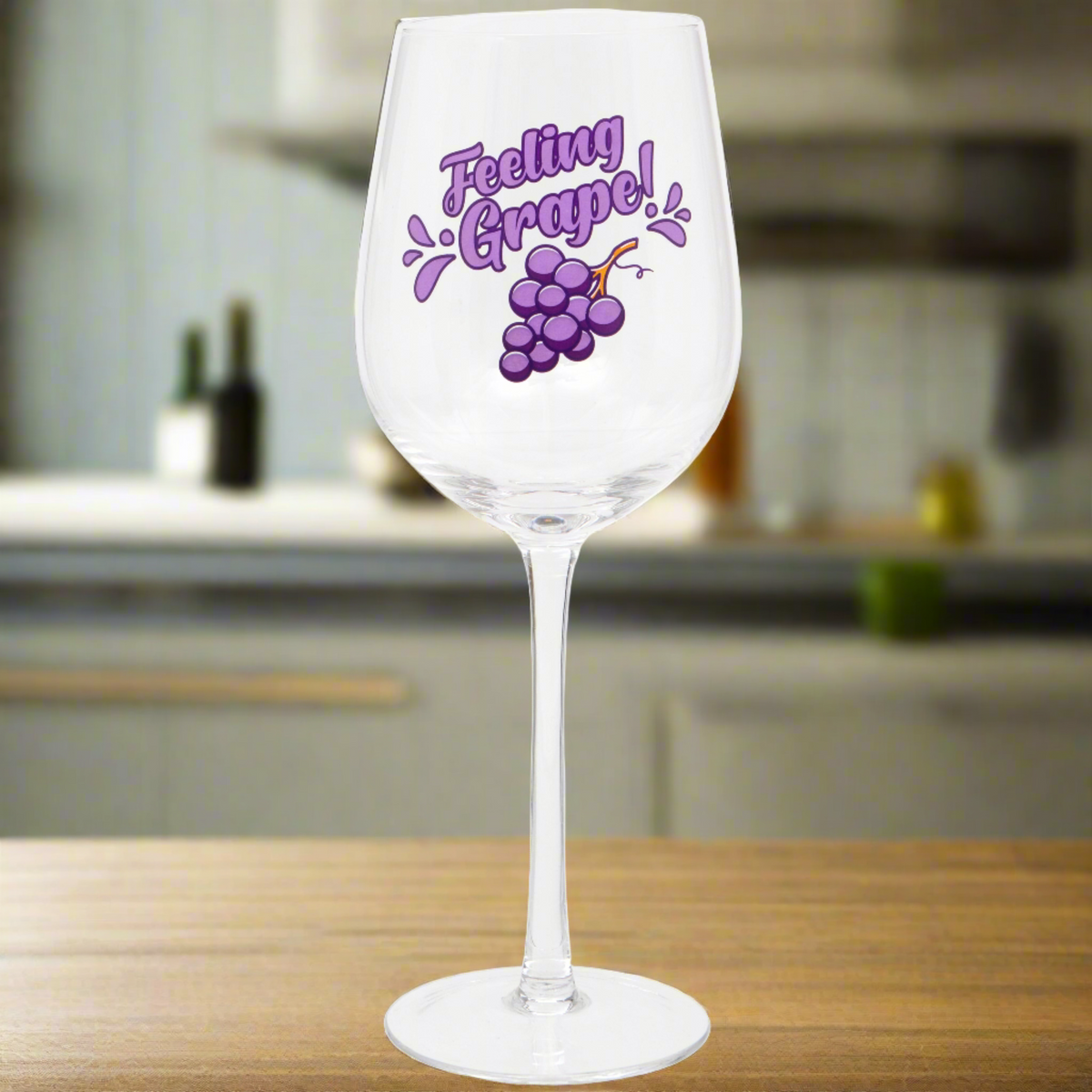 &#39;Feeling Grape&#39; Wine Glass