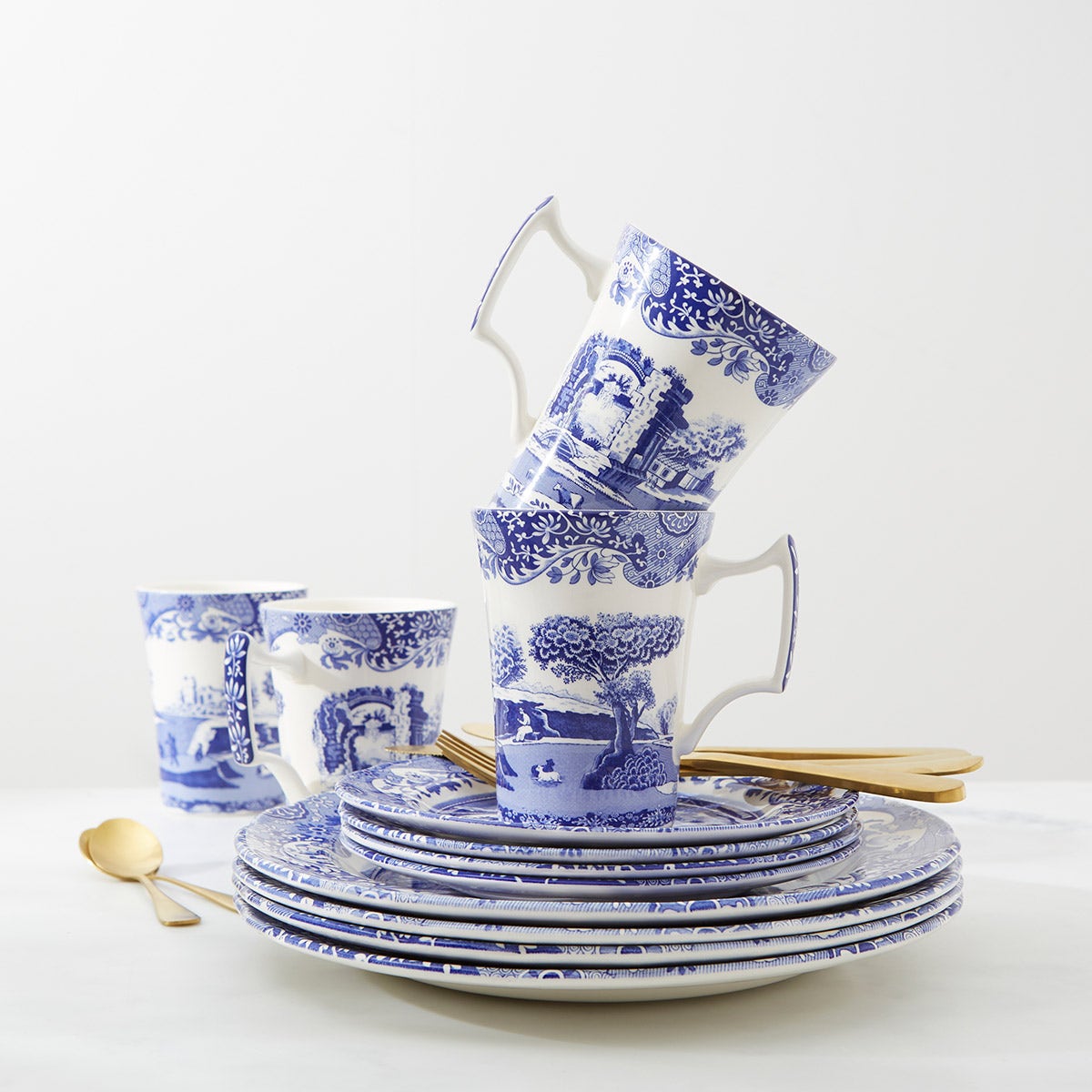 Blue Italian 12 Piece Dinner Set