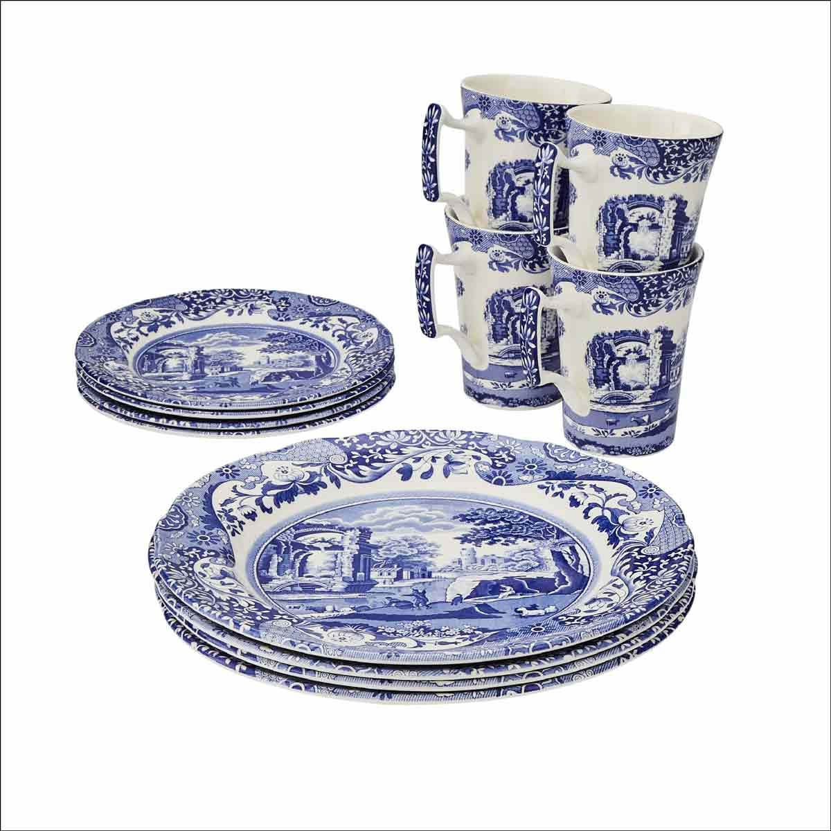 Blue Italian 12 Piece Dinner Set