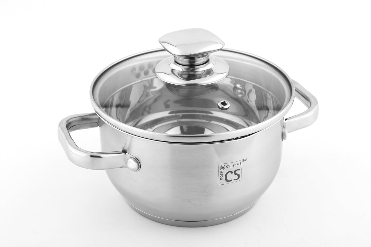 Leipzig 3pcs Draining Stainless Steel Cookware Set