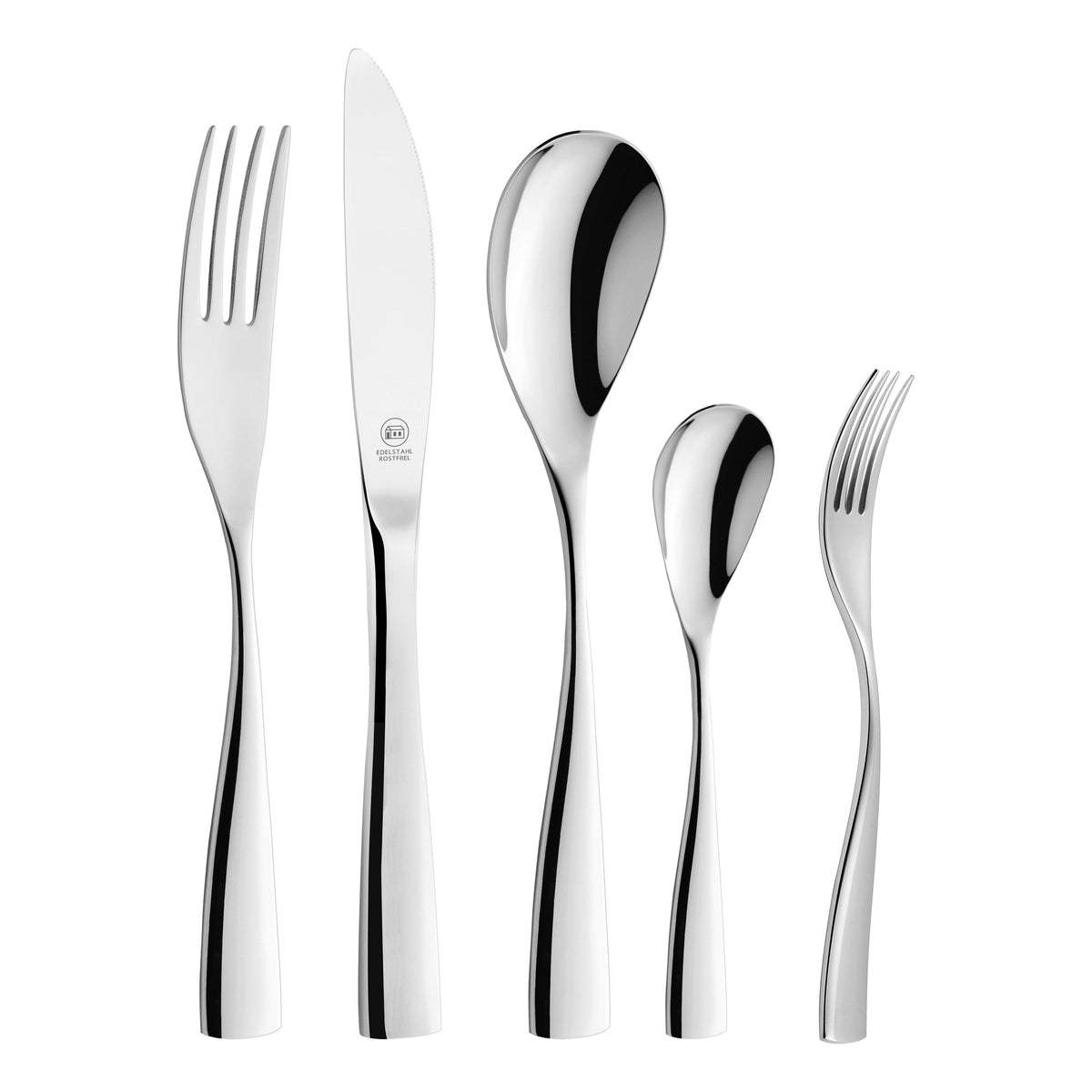 Glinde Mirror Chrome Cutlery Set - 30 Pieces