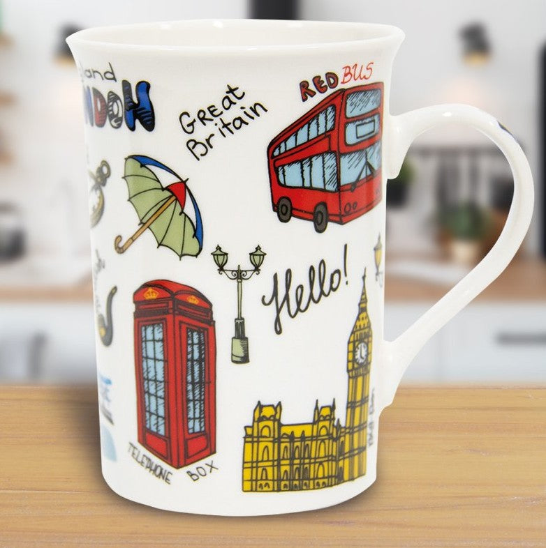 Vintage London Theme Fine China Mug