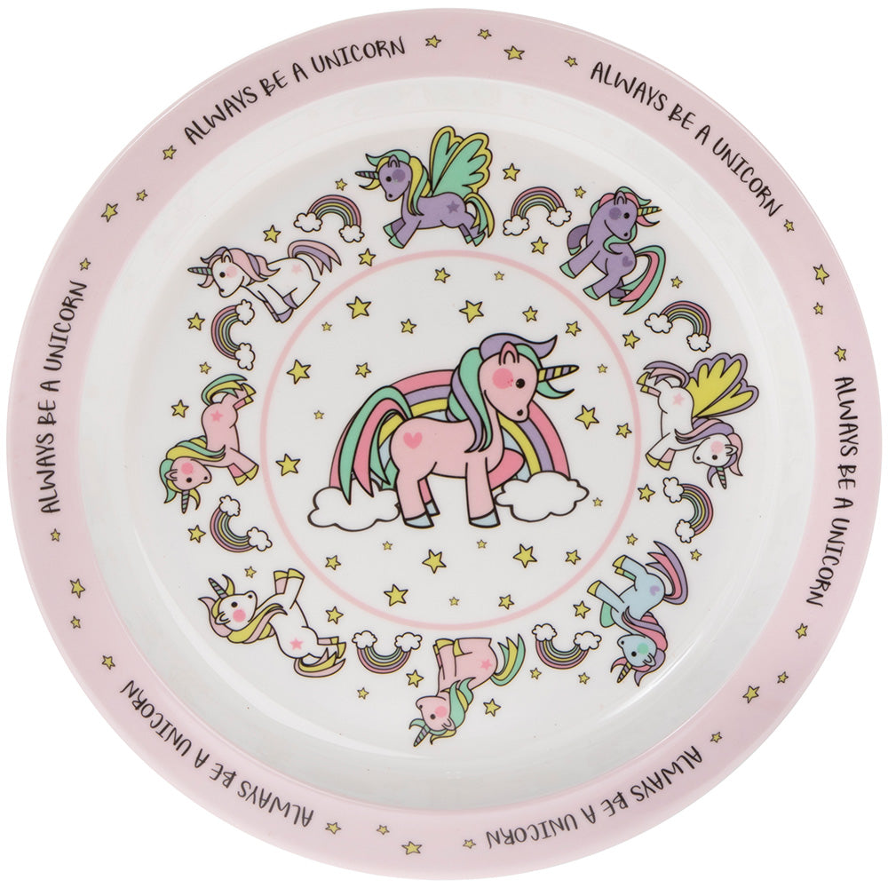 Unicorn Design Melamine Children&#39;s Plate