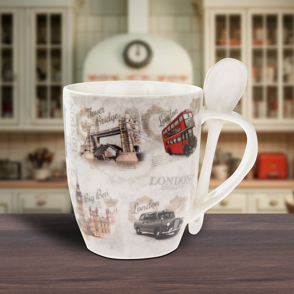 Vintage London Theme Fine China Mug