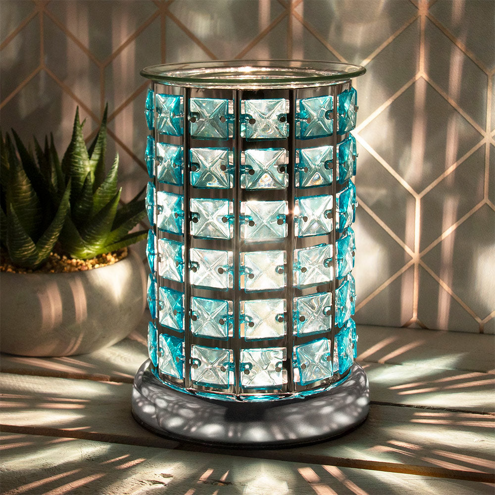 Desire Aroma Touch Lamp in Silver & Teal