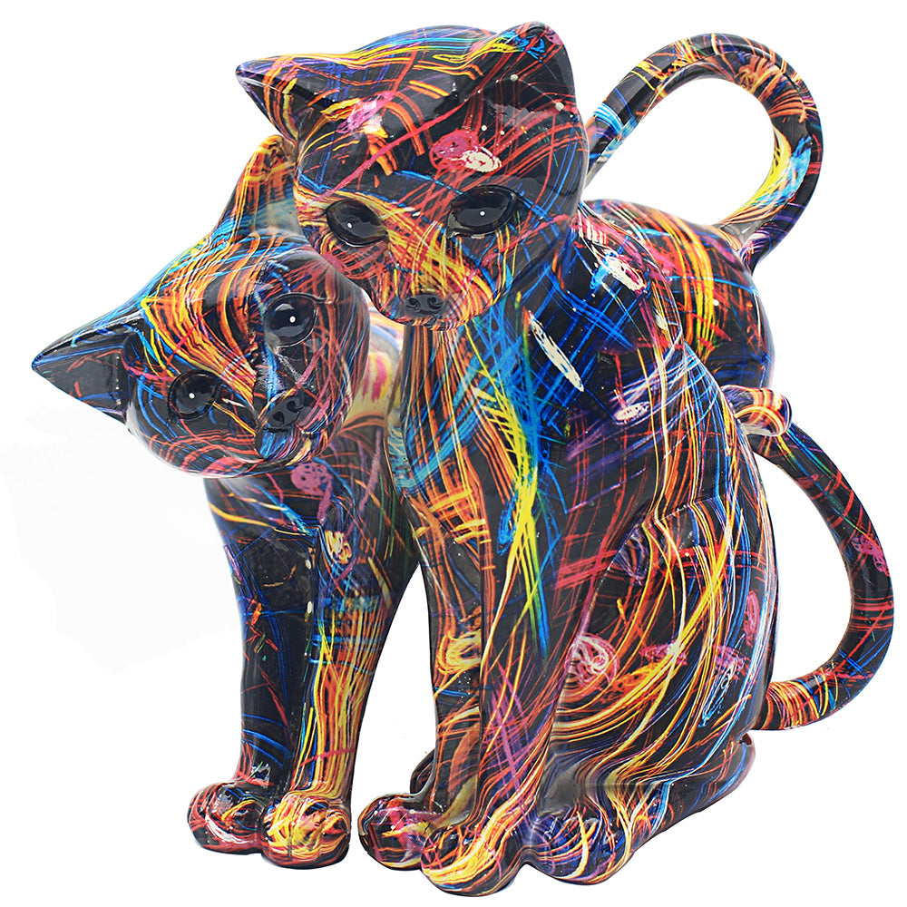 Multi-Coloured Cats Figurine