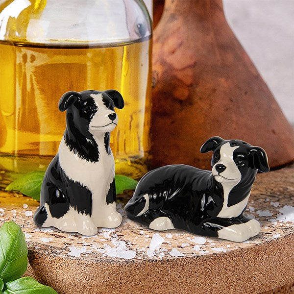 Border Collie Ceramic Salt and Pepper Set