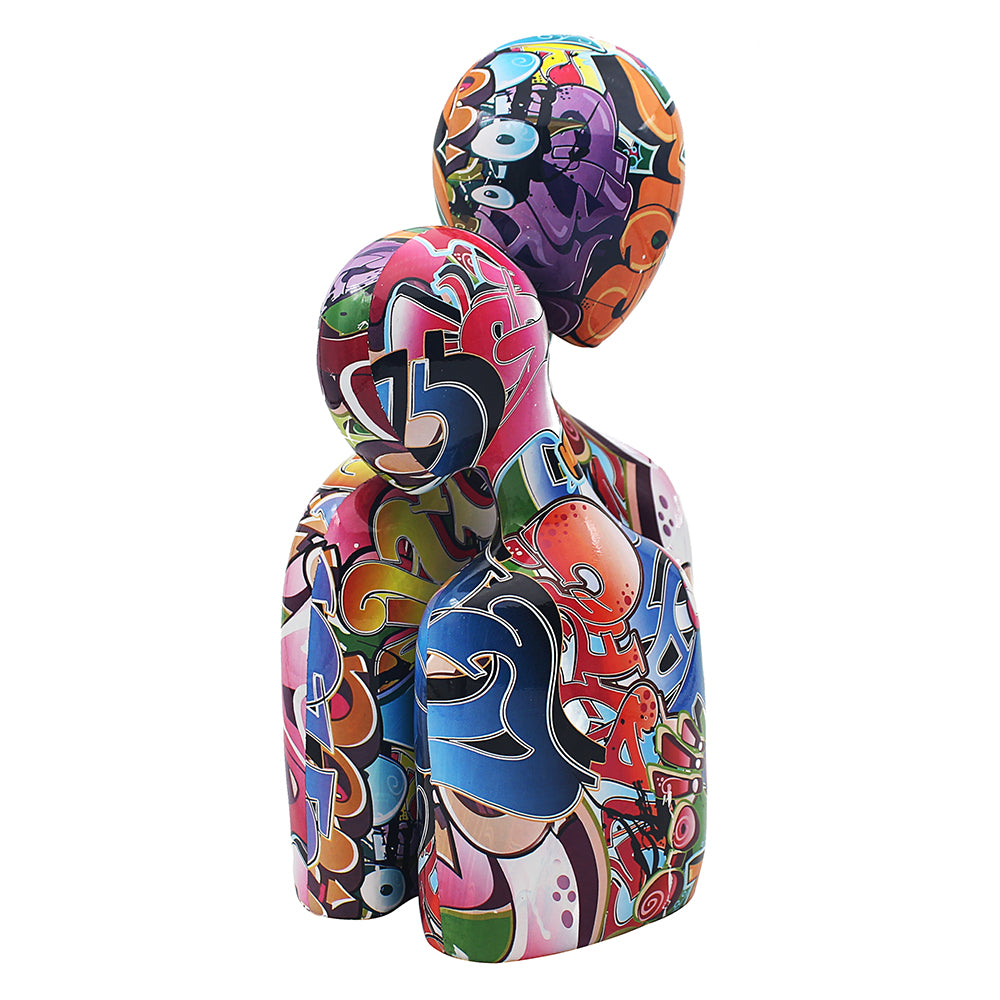 Multi-Coloured Graffiti Couple Figurine - Large