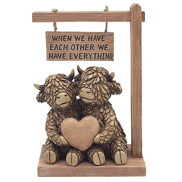 Highland Cow Together We Have Everything Figurine Ornament