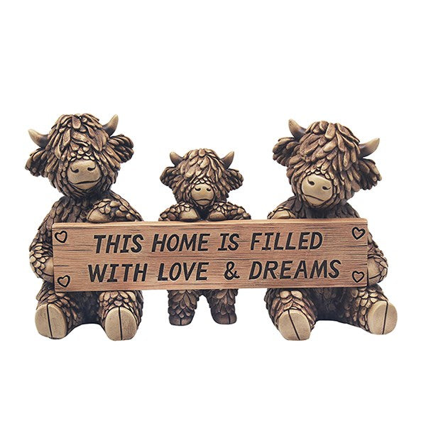 Highland Cow Home Love Figurine Ornament