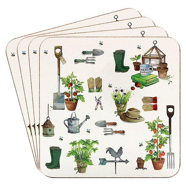 Green Fingers Garden Coasters - Set of 4