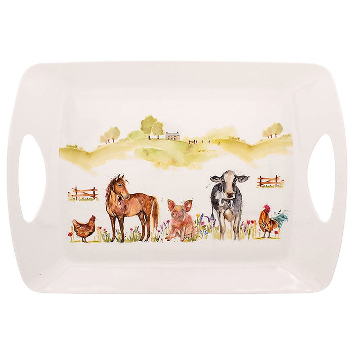 Farmyard Melamine Large Food Tray