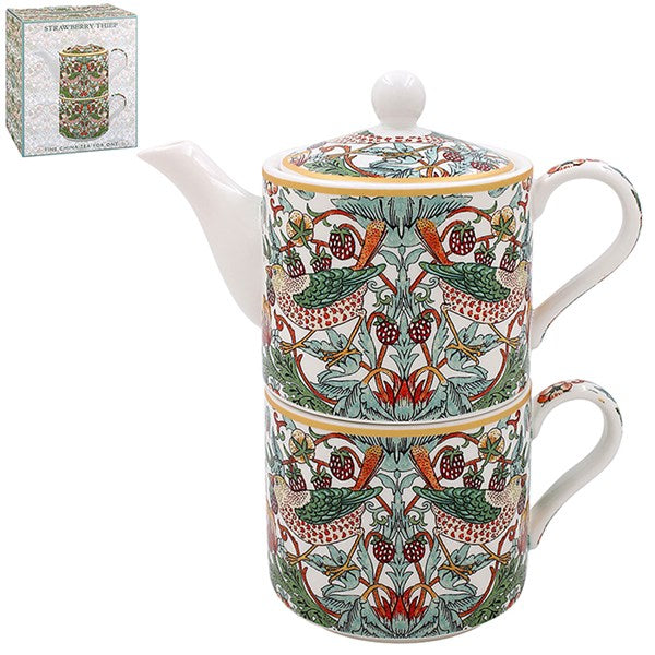 William Morris White Strawberry Thief Tea For One Set