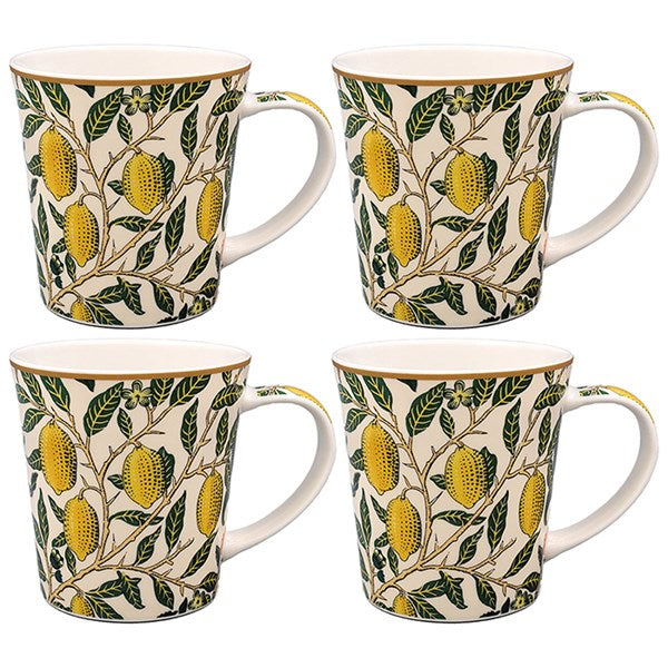 William Morris Fruits Fine China Mugs Set of Four