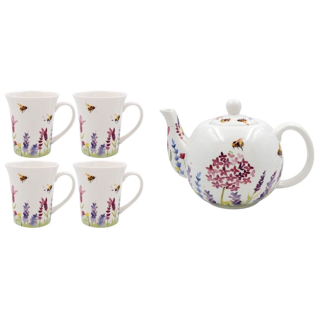 Lavender &amp; Bees Tea for 4 Serving Set