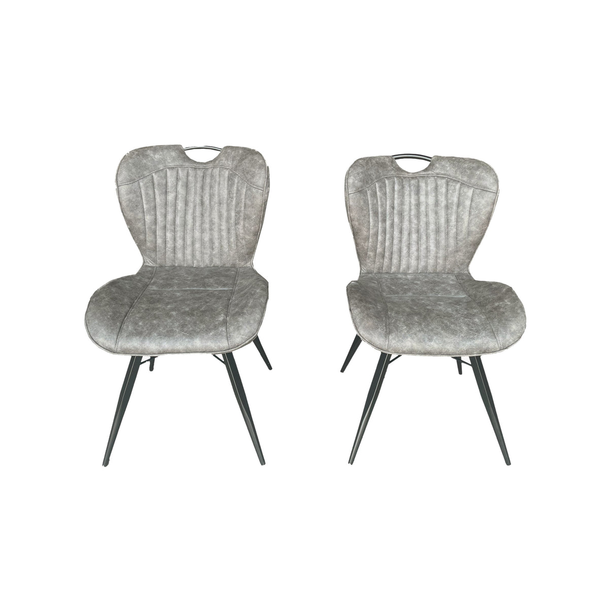 Mala Grey Fabric Dining Chairs - Set of Two