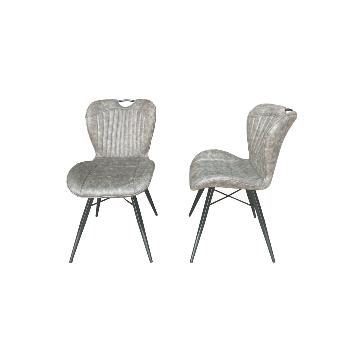 Mala Grey Fabric Dining Chairs - Set of Two