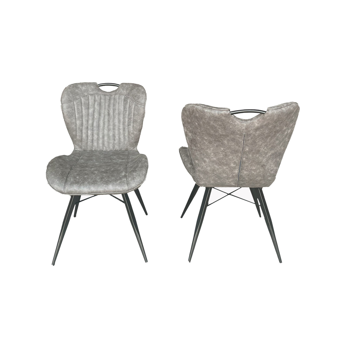 Mala Grey Fabric Dining Chairs - Set of Two