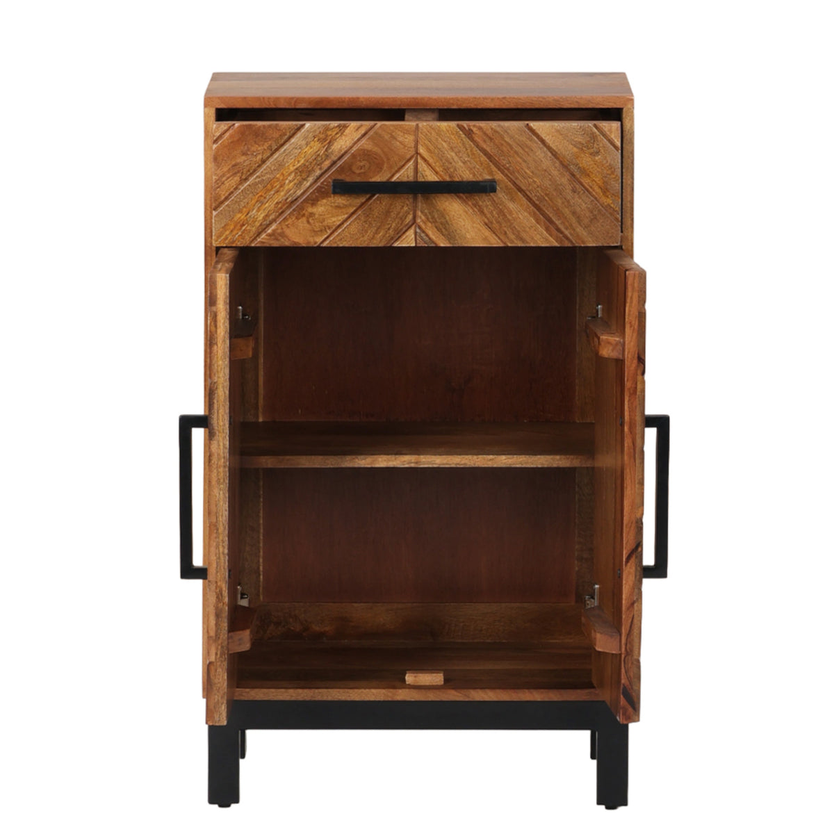 Parquet Mango Wood Tall Slim Sideboard