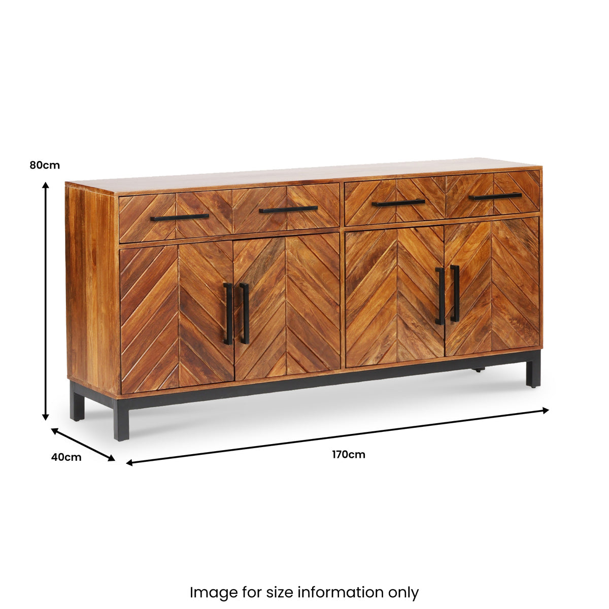 Parquet Mango Wood 170cm Sideboard