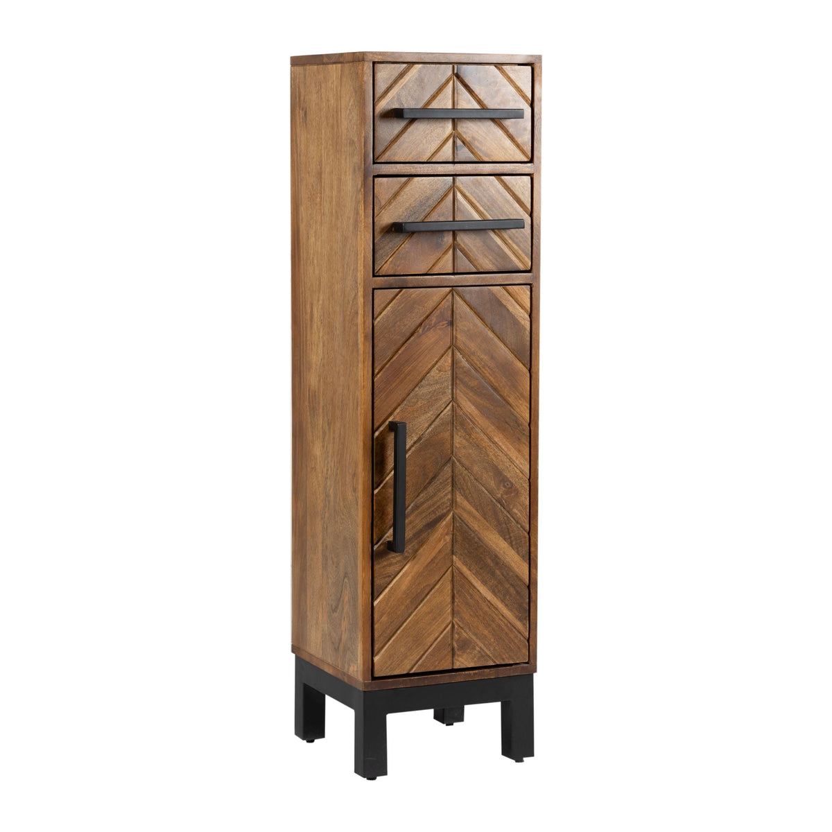 Parquet Mango Wood Slim One Door Cabinet