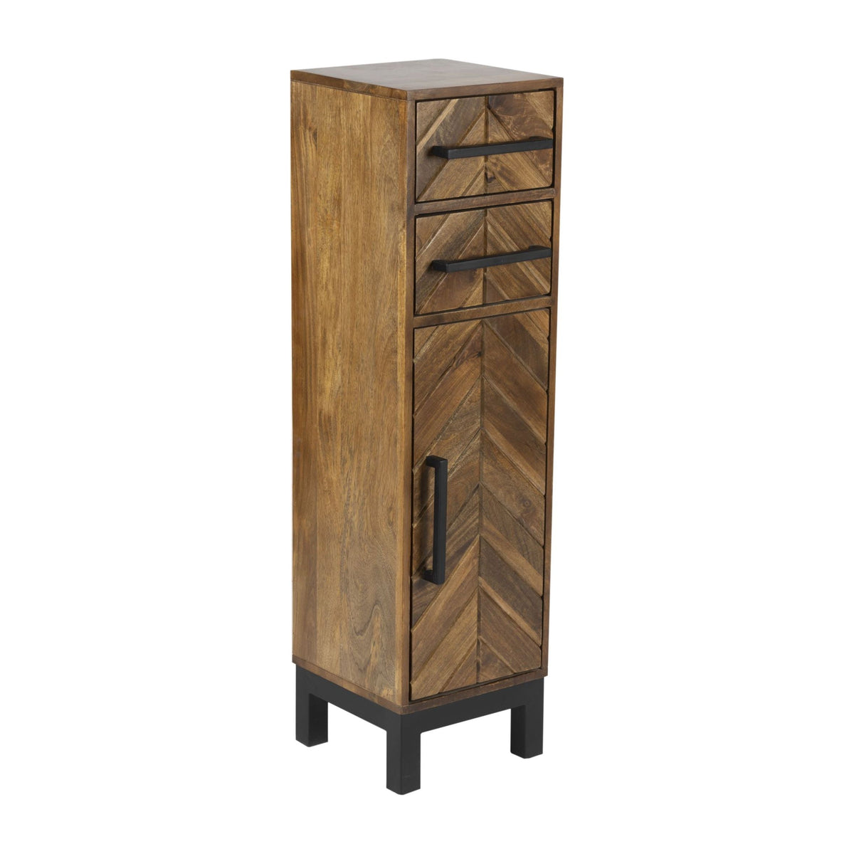 Parquet Mango Wood Slim One Door Cabinet