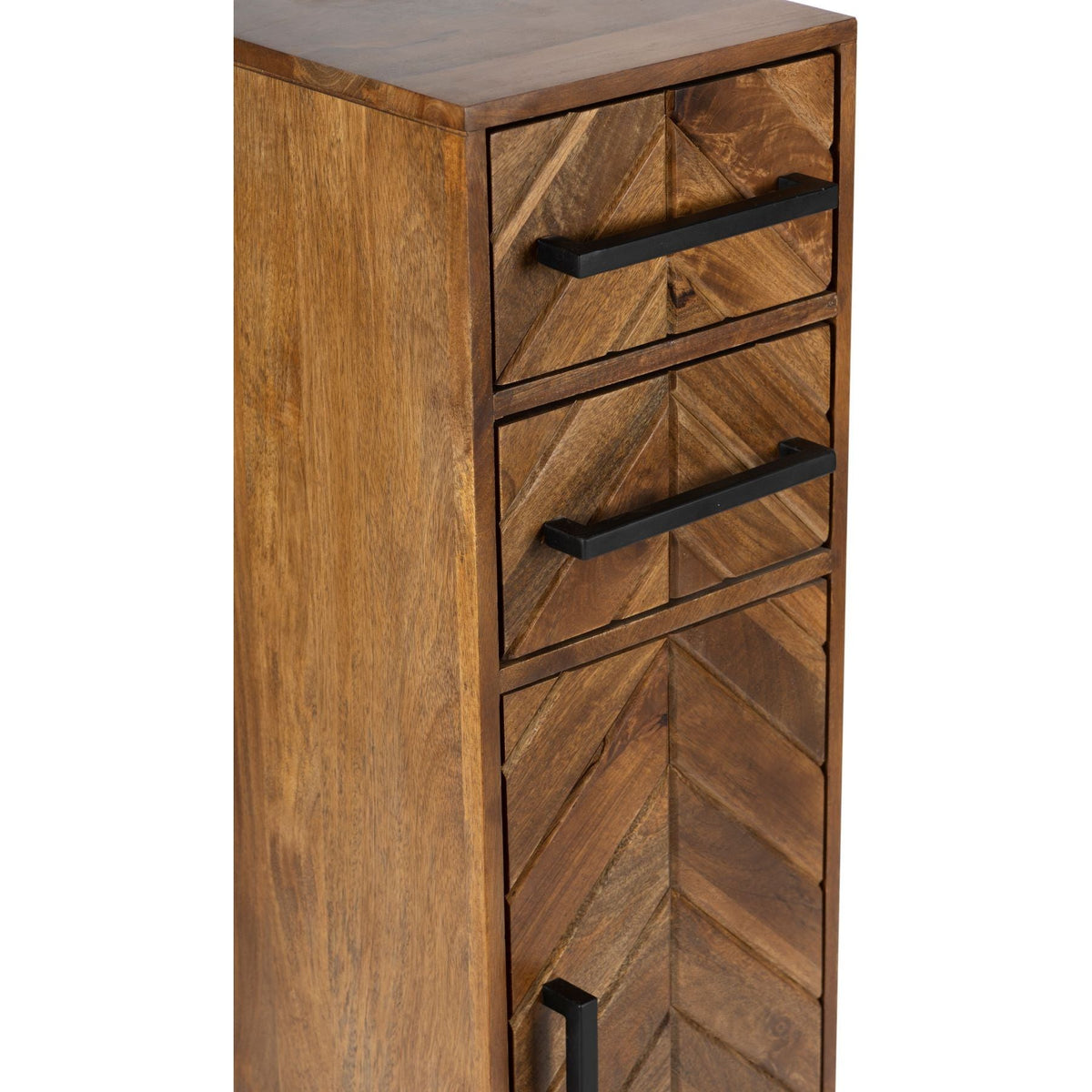 Parquet Mango Wood Slim One Door Cabinet