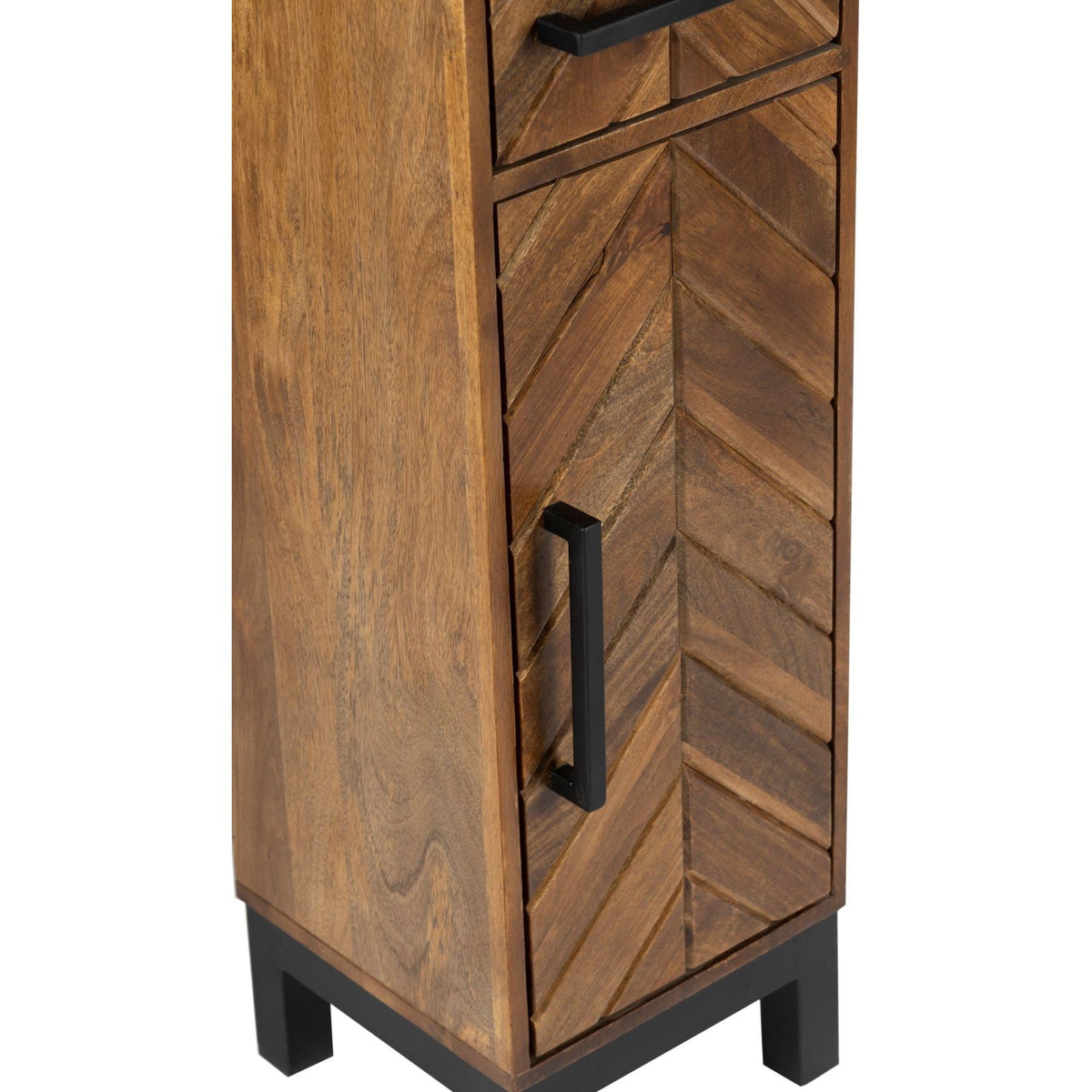 Parquet Mango Wood Slim One Door Cabinet