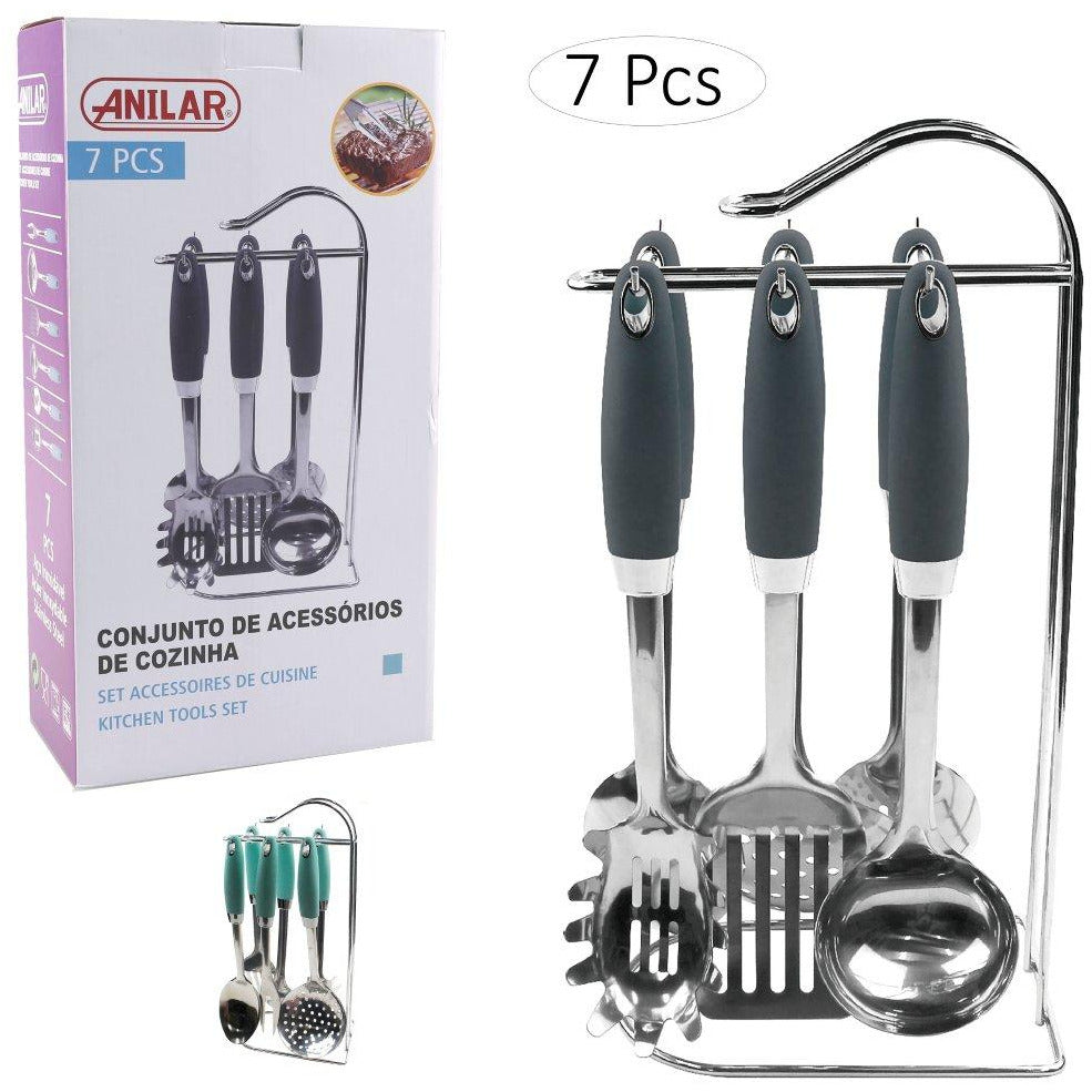 7 Piece Kitchen Tools Set - Black