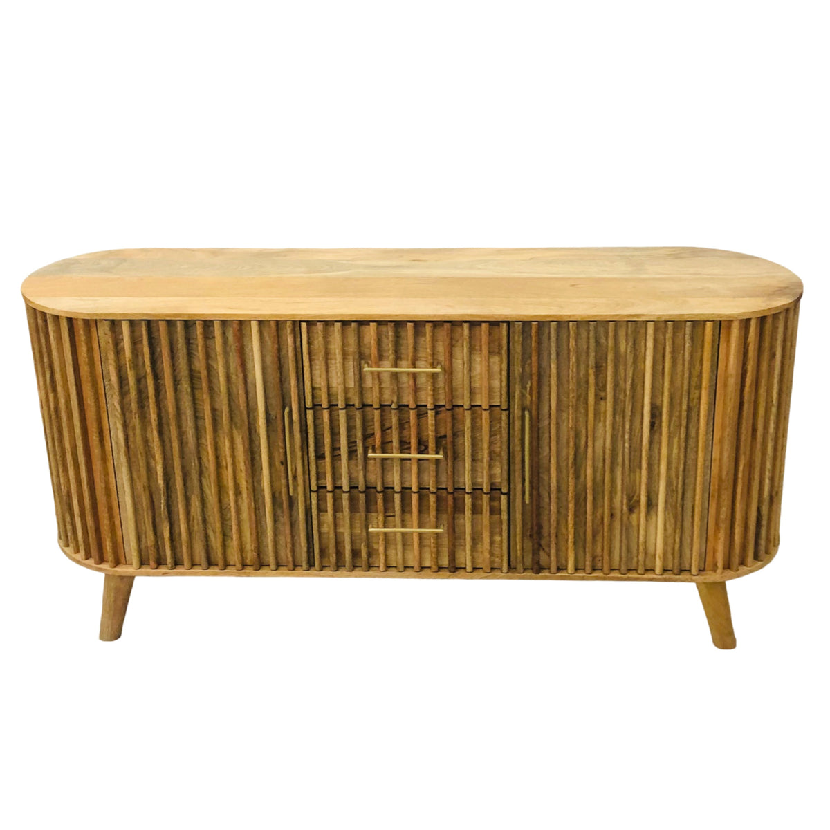 Slatted Mango Wood 2 Door Sideboard