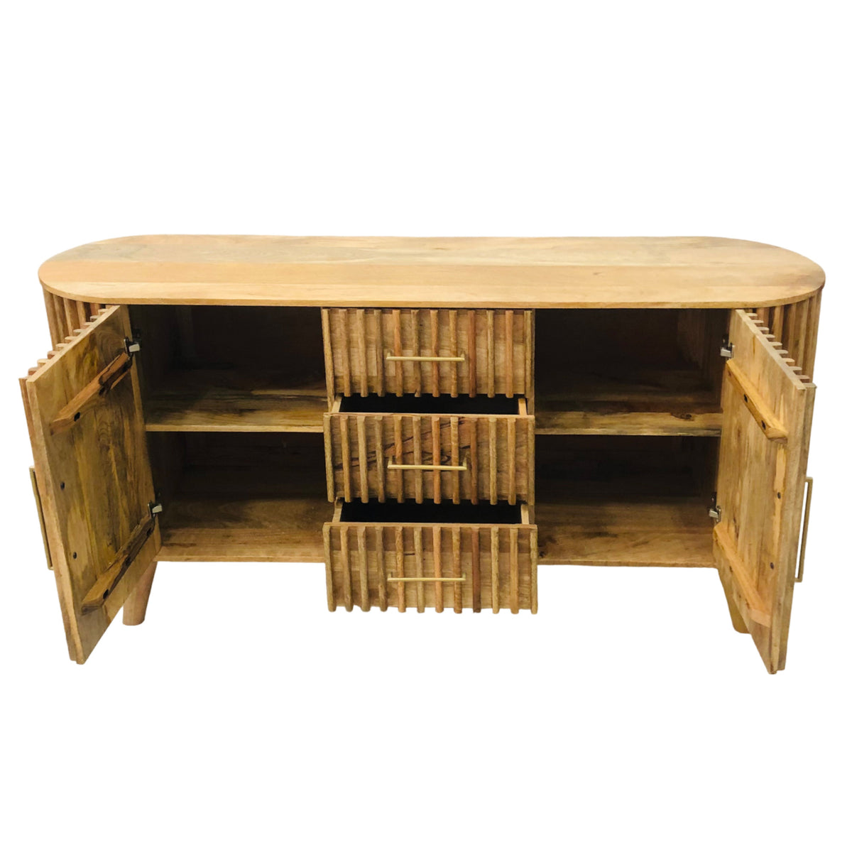 Slatted Mango Wood 2 Door Sideboard