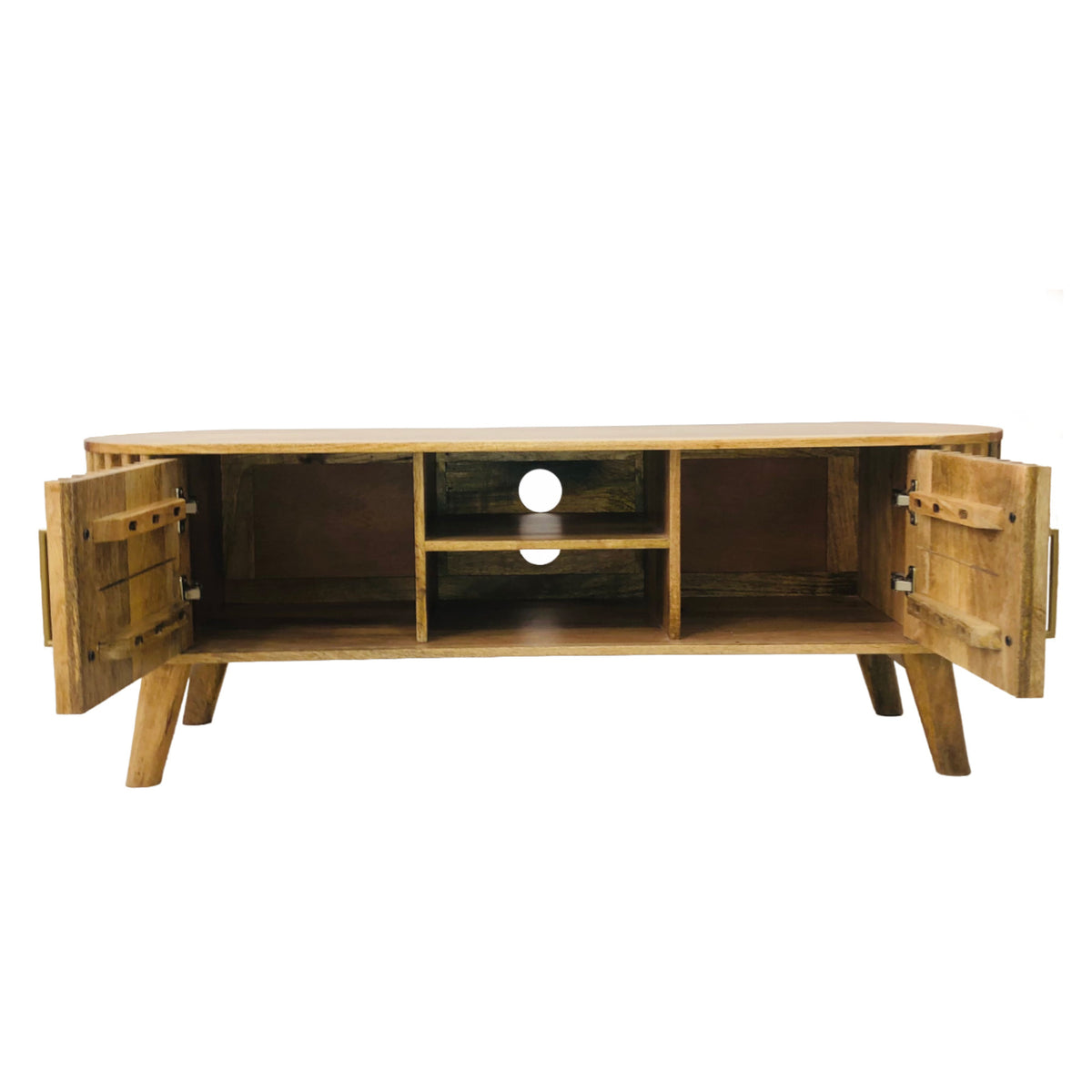 Slatted Mango Wood TV Unit