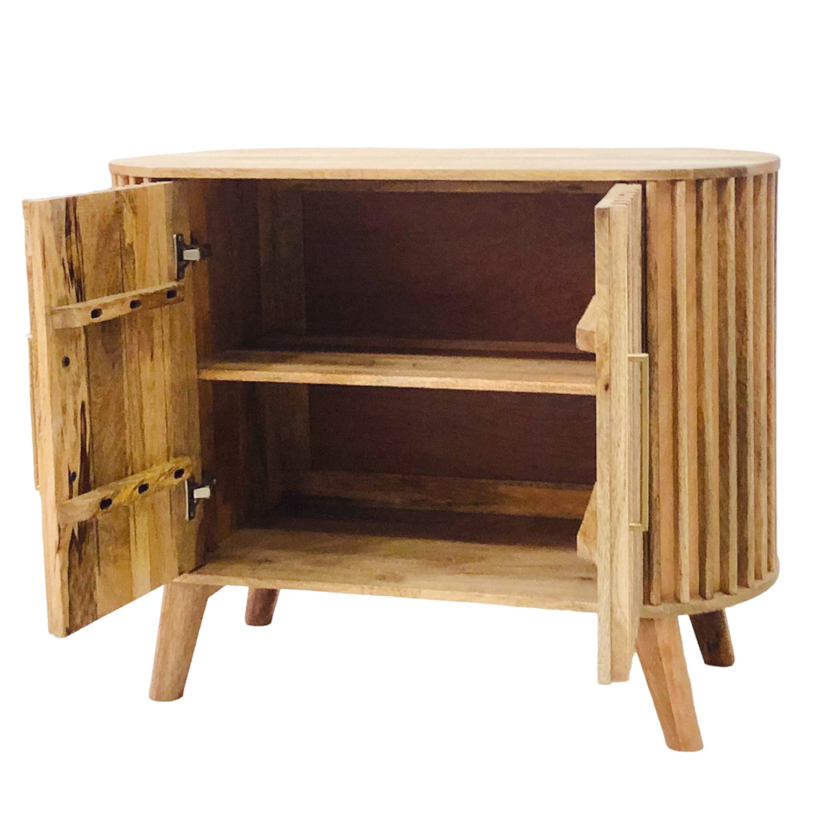 Slatted Mango Wood 2 Door Sideboard