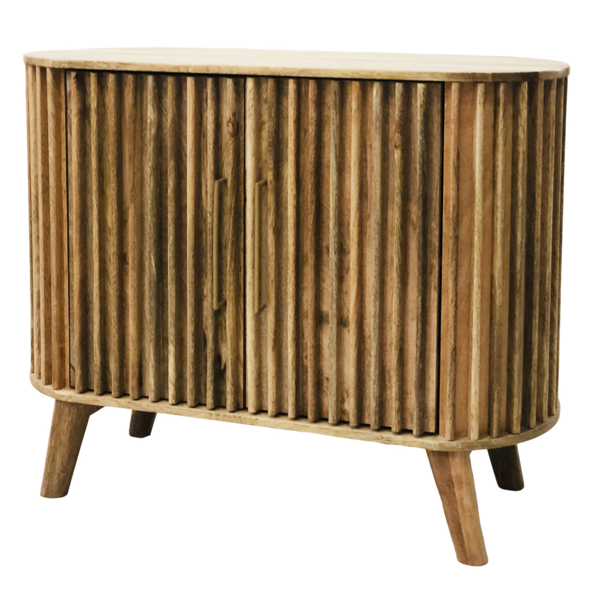 Slatted Mango Wood 2 Door Sideboard