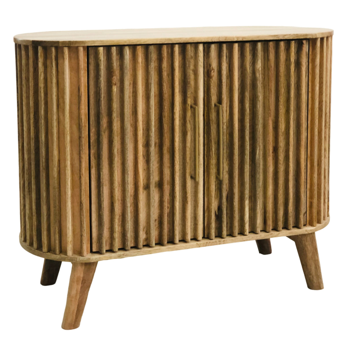 Slatted Mango Wood 2 Door Sideboard