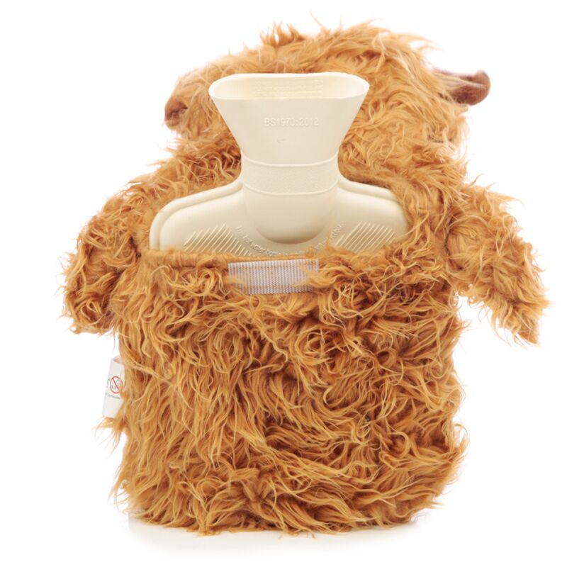 Highland Coo Cow 650ml Hot Water Bottle with Plush Cover