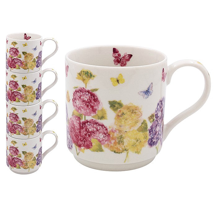 Butterfly Blossom Stacking Mugs - Set of 4