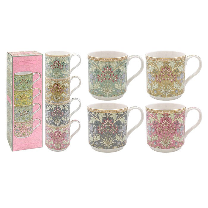 William Morris Hyacinth Stacking Mugs - Set of 4