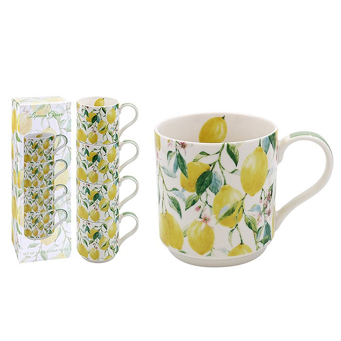 Lemon Grove Stacking Mugs - Set of 4