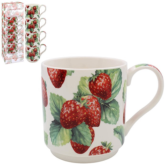 Strawberry Field Stacking Mugs - Set of 4