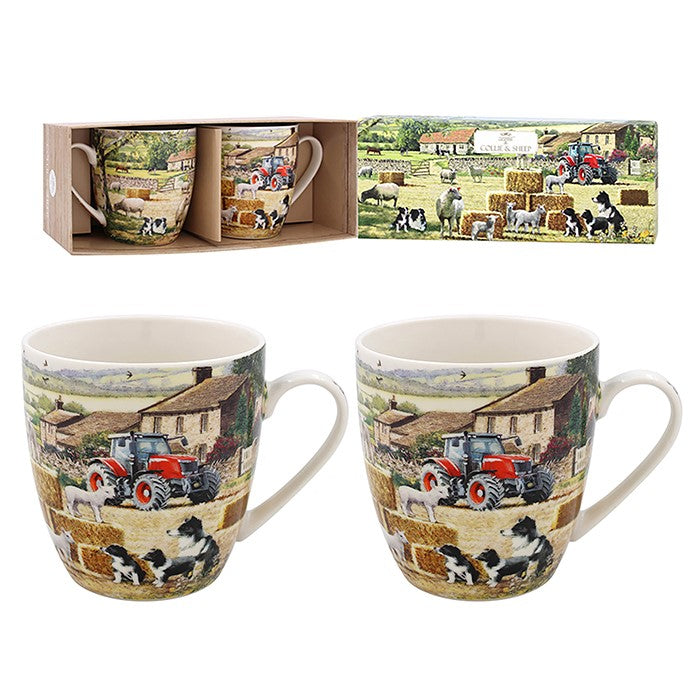 Collie &amp; Sheep Mugs - Set of 2