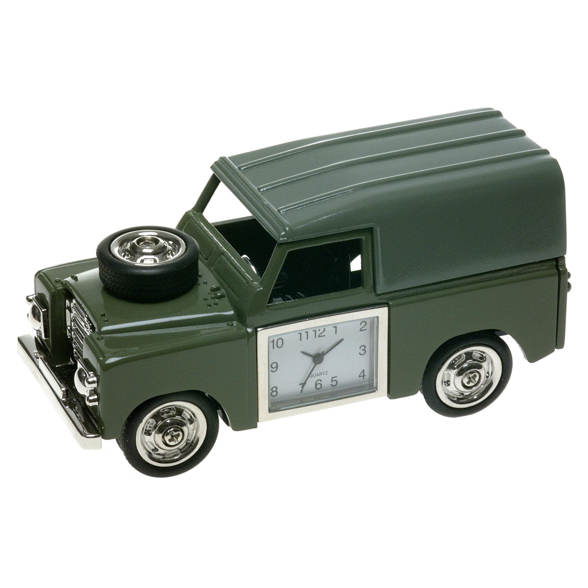 Miniature Country 4 Wheel Drive Green Truck Clock