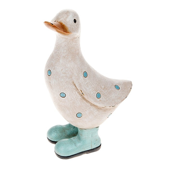 Aqua Polka Dot Duck Ornament - Small