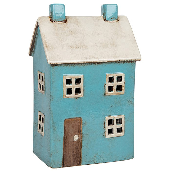 Blue House Tealight Holder