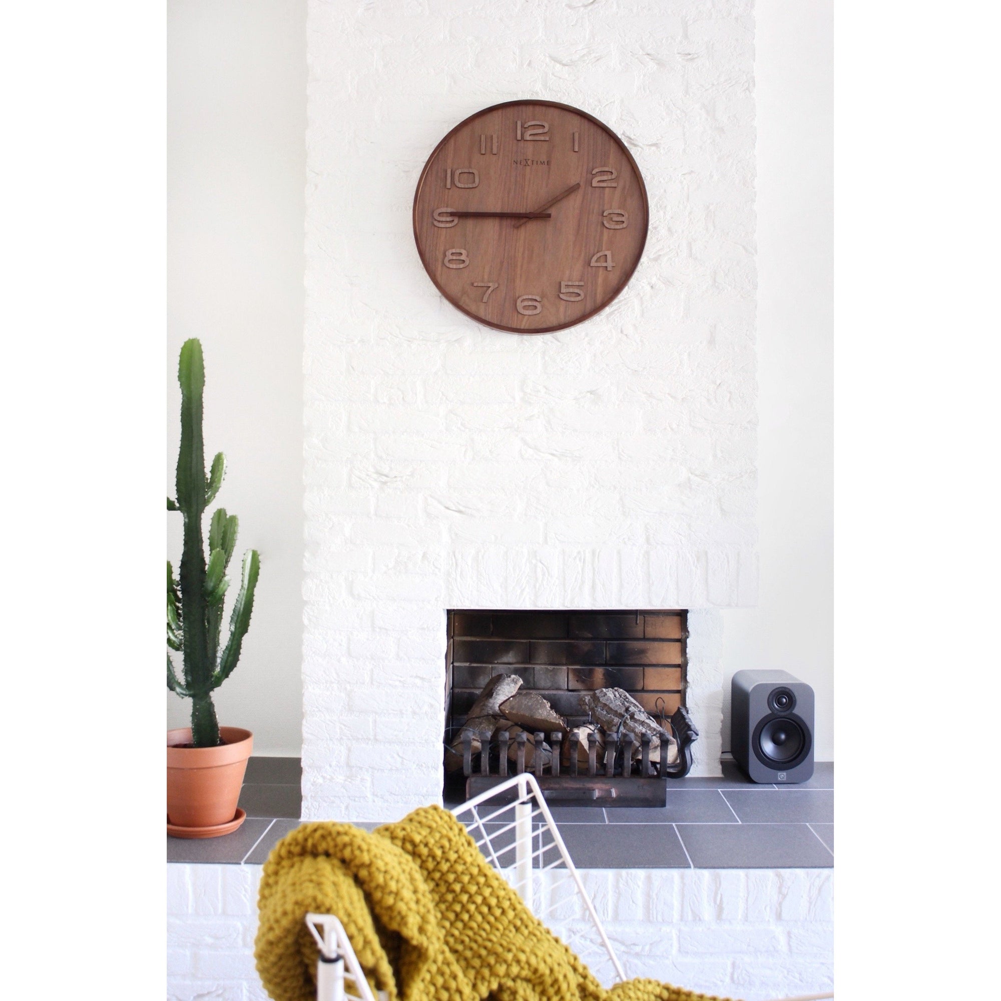 NeXtime - Wall clock – 53 x 3 cm - Wood - Brown - 'Wood Wood Big'