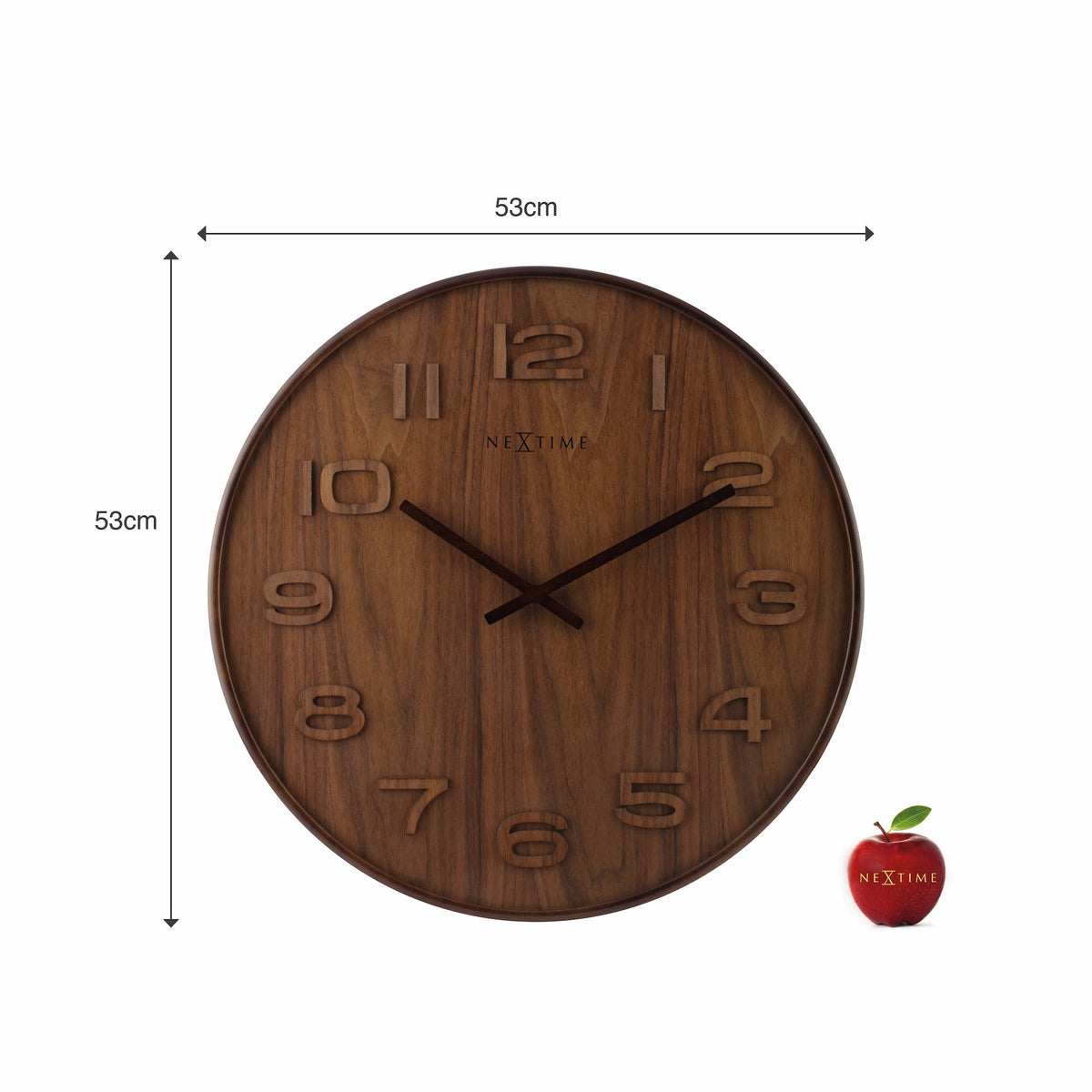 NeXtime - Wall clock – 53 x 3 cm - Wood - Brown - &#39;Wood Wood Big&#39;